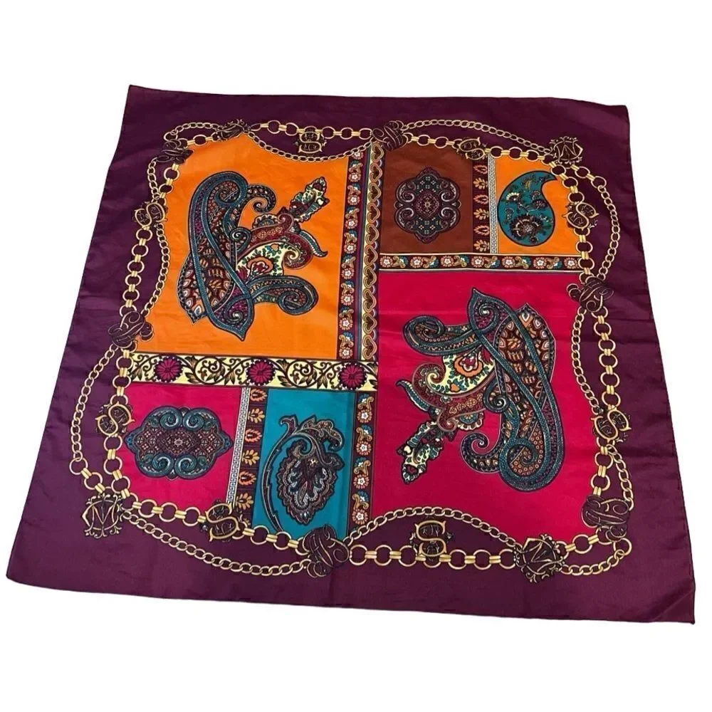 Scarf paisley multi color made in Italy